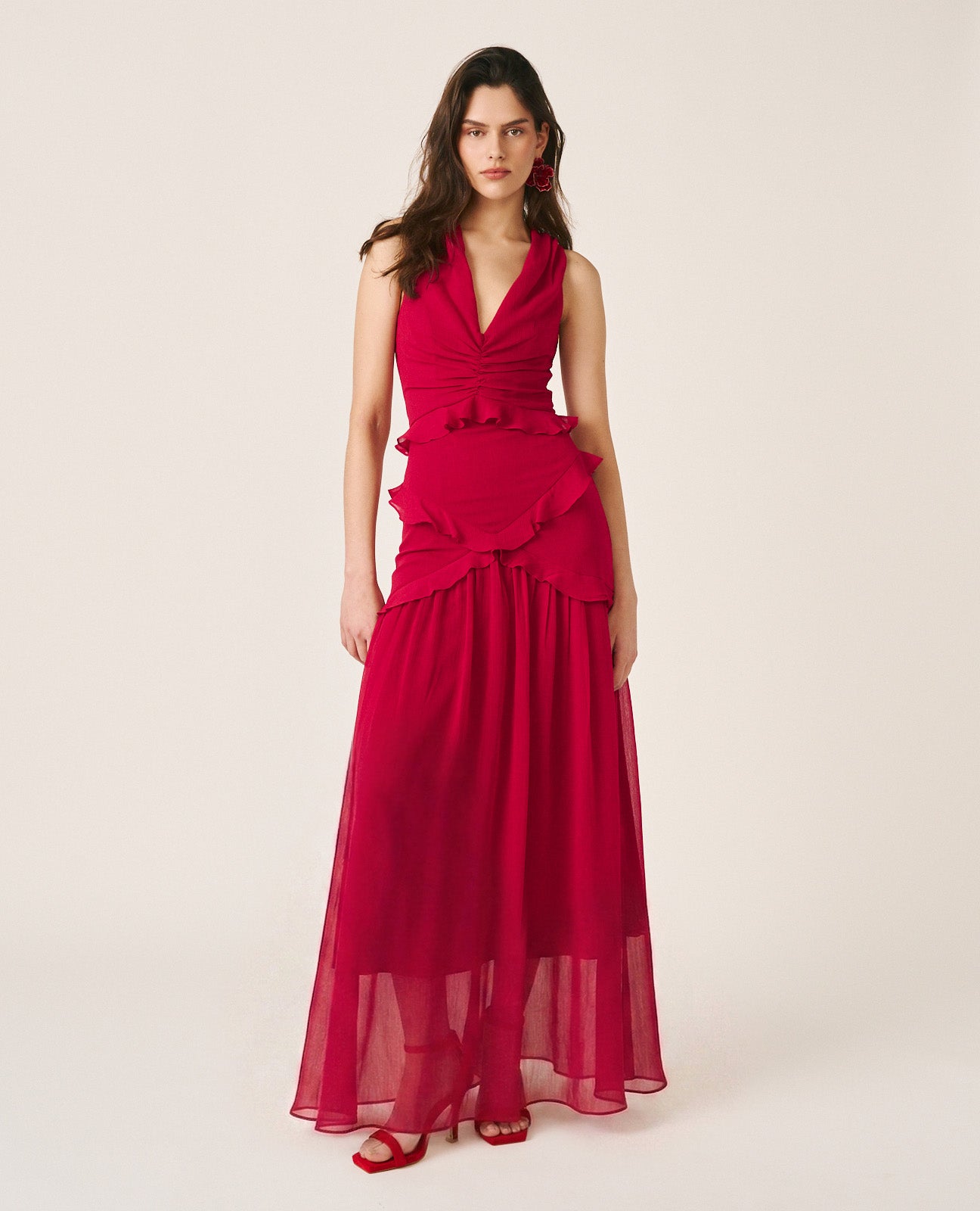 alma-en-pena-cross-back-dress-midi-kleid-in-rot-mit-gekreuztem-r-cken image 2