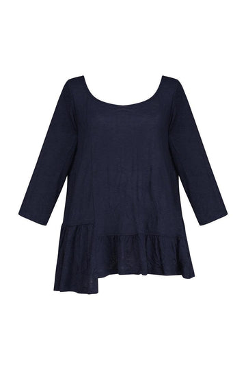 alembika-cara-crinkle-top-navy-3-4-arm-pullover image 6