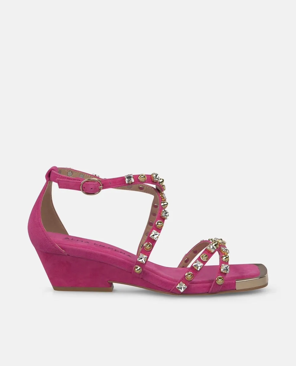 alma-en-pena-ankle-strap-jeweled-sandal-riemchensandale-fuchsia-6-cm image 1