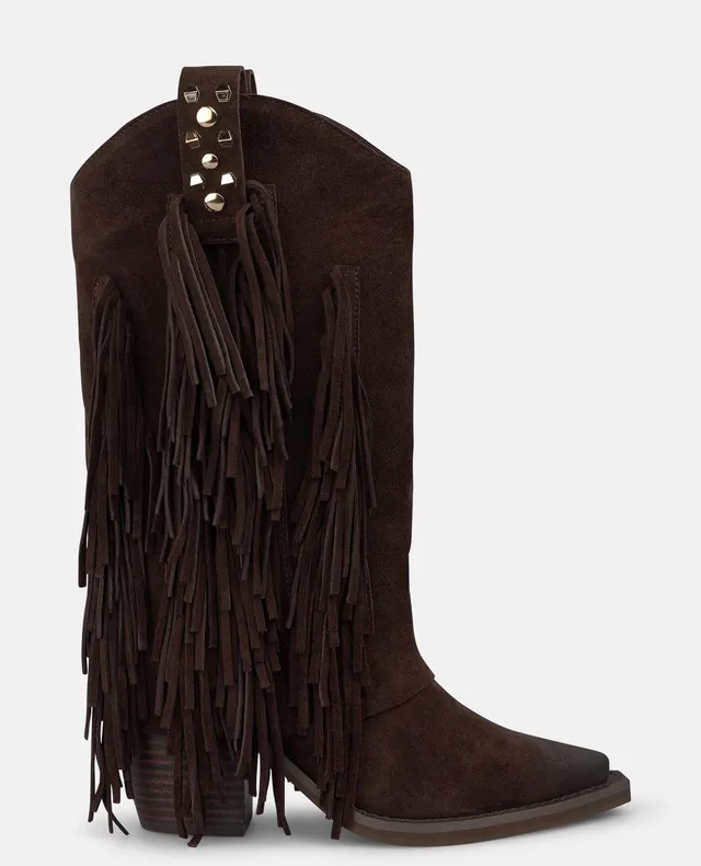 alma-en-pena-suede-cowboy-boots-mit-fransen-braun image 1