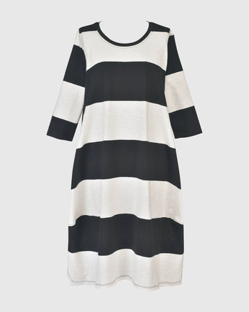 alembika-ayla-stripe-cocoon-kleid-wei-schwarz image 7
