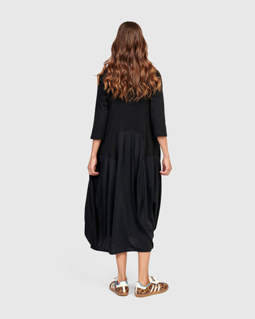 alembika-tekbika-phoebe-crew-cocoon-dress-black-midikleid image 5