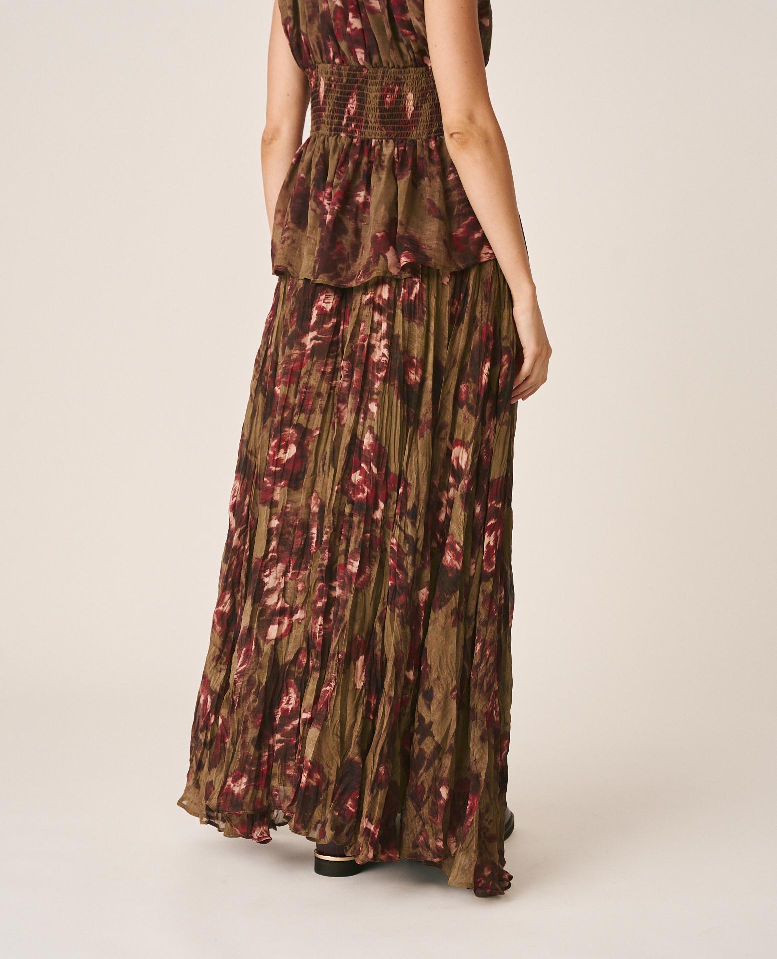 alma-en-pena-long-floral-langer-blumenrock-khaki-krepp image 6