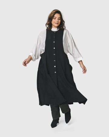 alembika-urban-button-down-pinafore-kleid-schwarz image 2