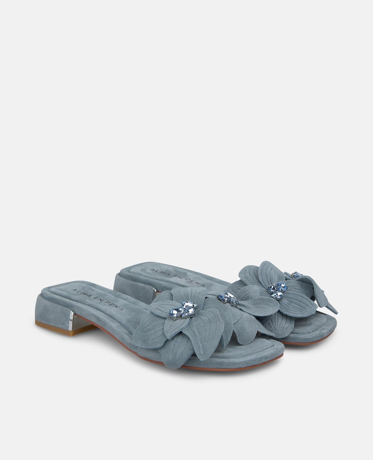 alma-en-pena-heeled-sandals-with-flower-sandale-blau-6-5-cm image 2