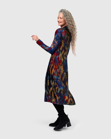alembika-sunburst-cocoon-kleid-abstract-midi image 6