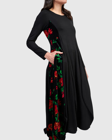 alembika-nocturne-crew-cocoon-kleid-roses image 3