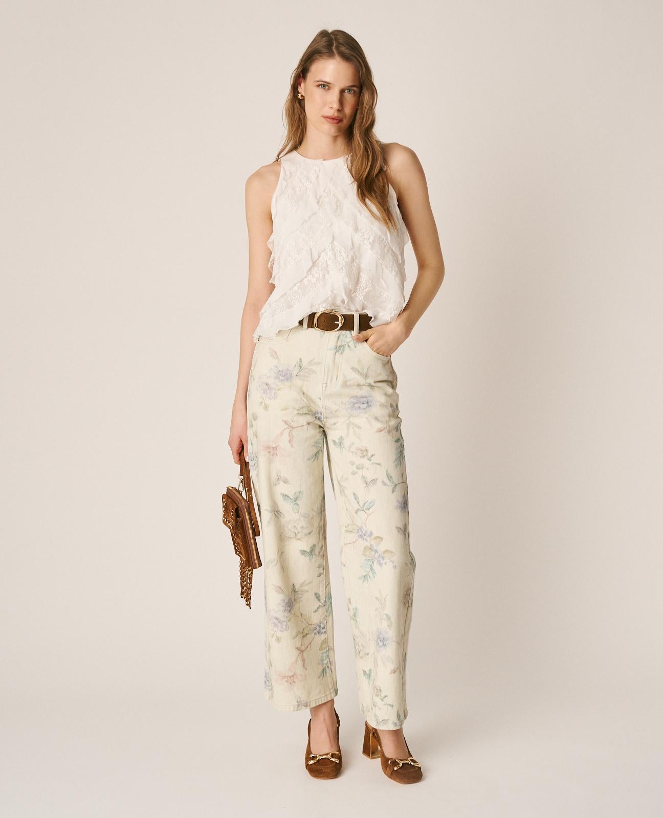 alma-en-pena-floral-print-high-waist-jeans-multicolor-blumenprint image 1