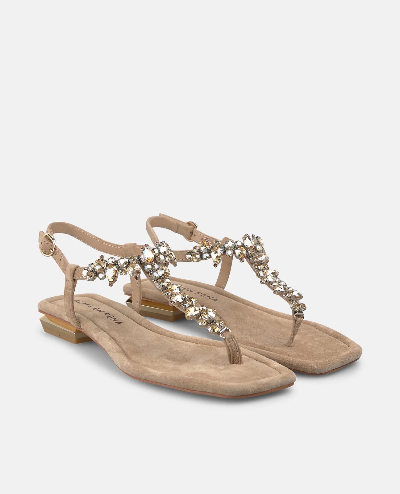 alma-en-pena-flache-t-steg-sandalen-mit-strass-arena-2-cm-absatz-square-toe image 3