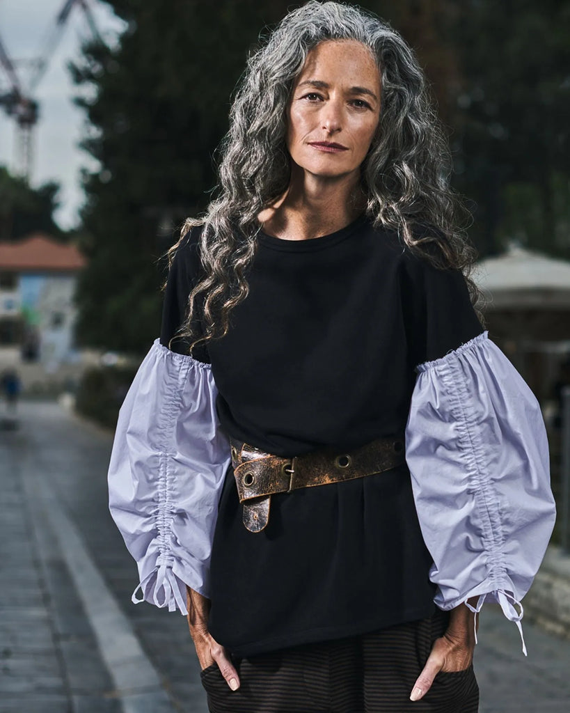 alembika-urban-cinch-tunika-top-wei-schwarz image 1