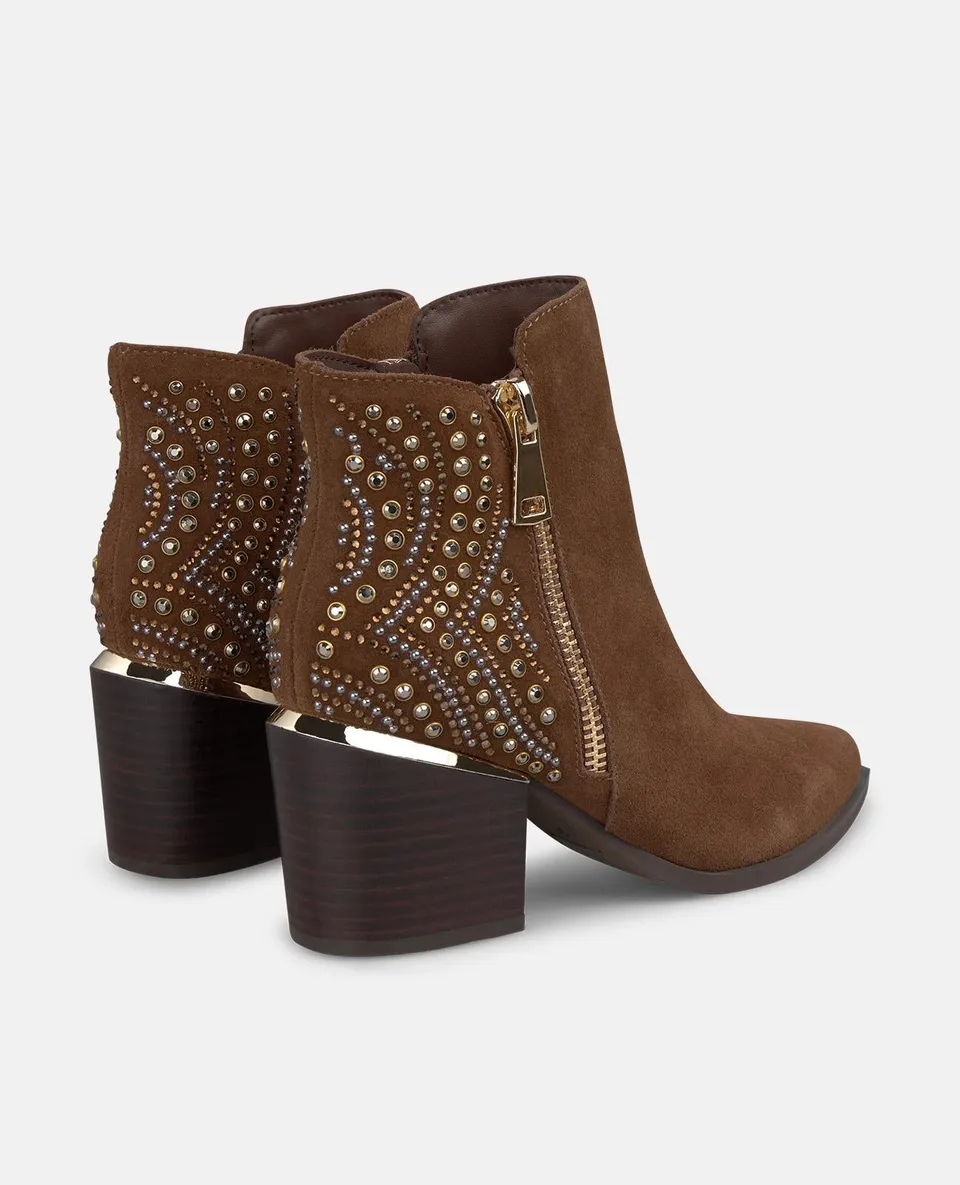alma-en-pena-stiefeletten-mit-nieten-und-strass-camel-7-3-cm image 1