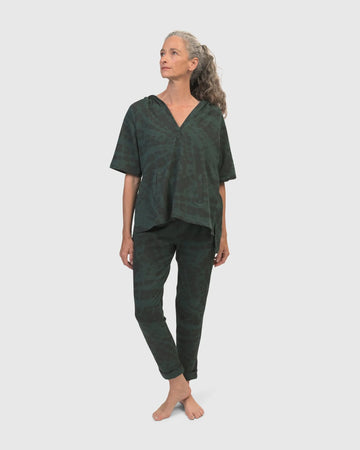 alembika-inhale-hooded-hi-lo-top-forest-tie-dye-kapuzen-tunika image 4