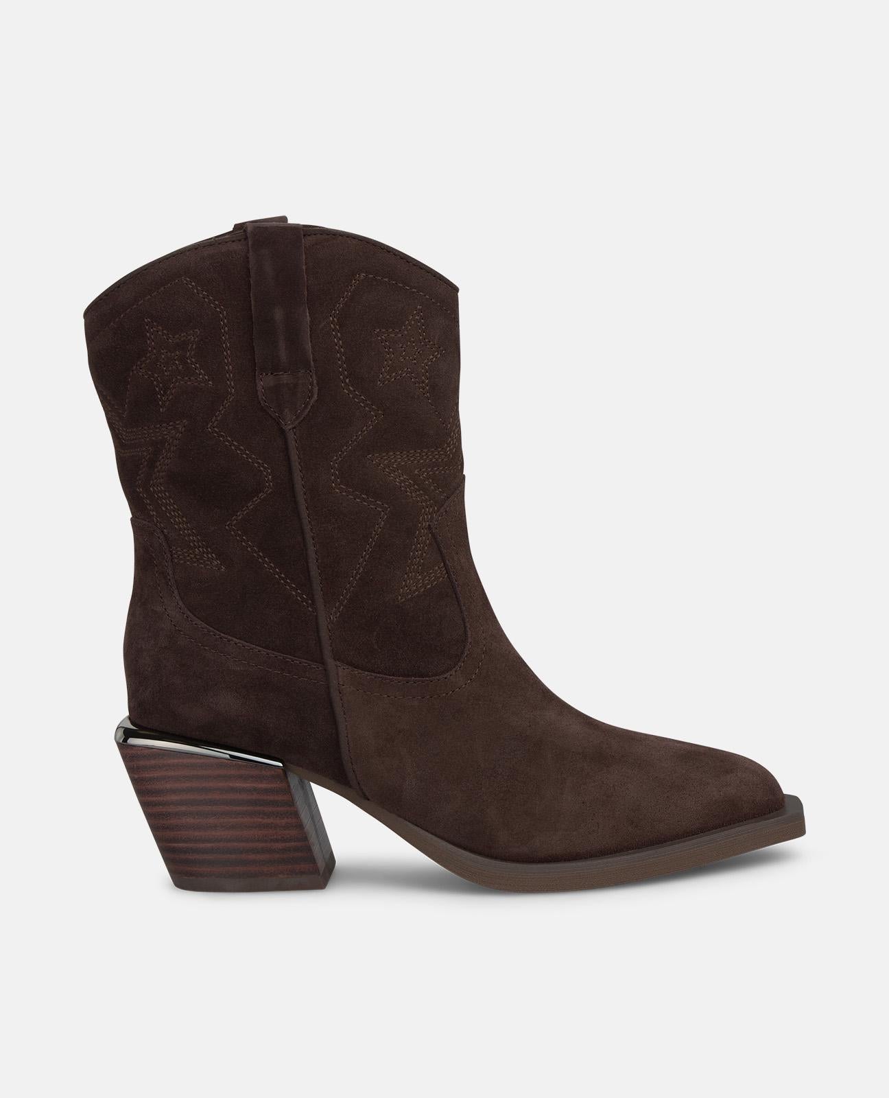 alma-en-pena-cowboy-stiefelette-braun-mit-stickabsatz-7-cm image 1