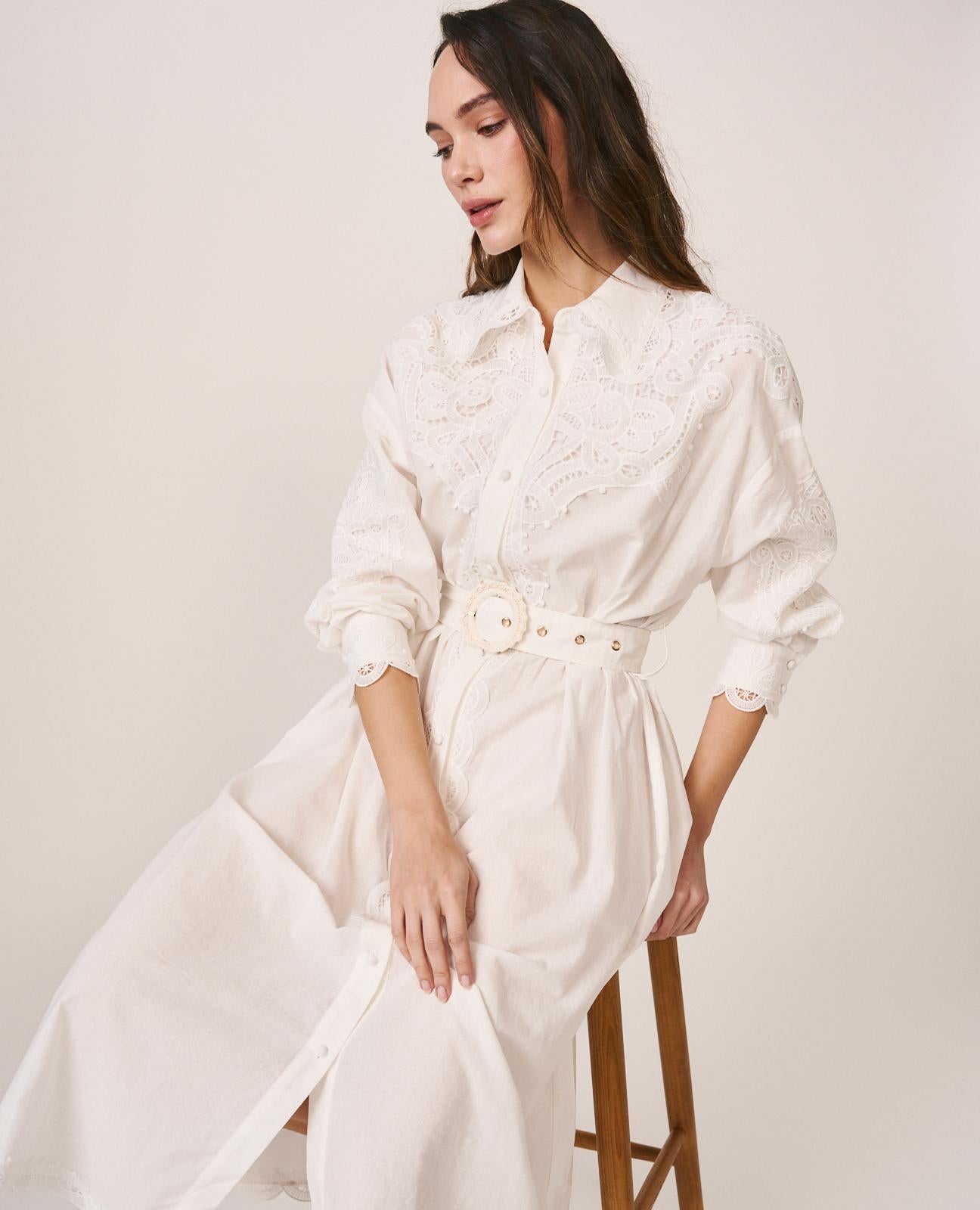 alma-en-pena-midikleid-bestickt-wei-langarm-leinenmix-mit-g-rtel image 3