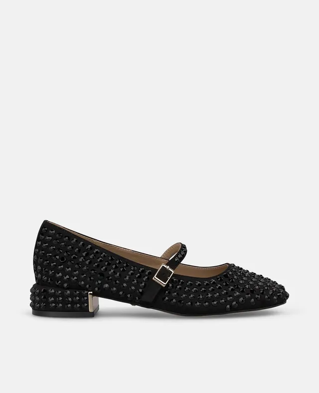 alma-en-pena-alfa-63784-ballerina-aus-veloursleder-mit-strass-schwarz image 1