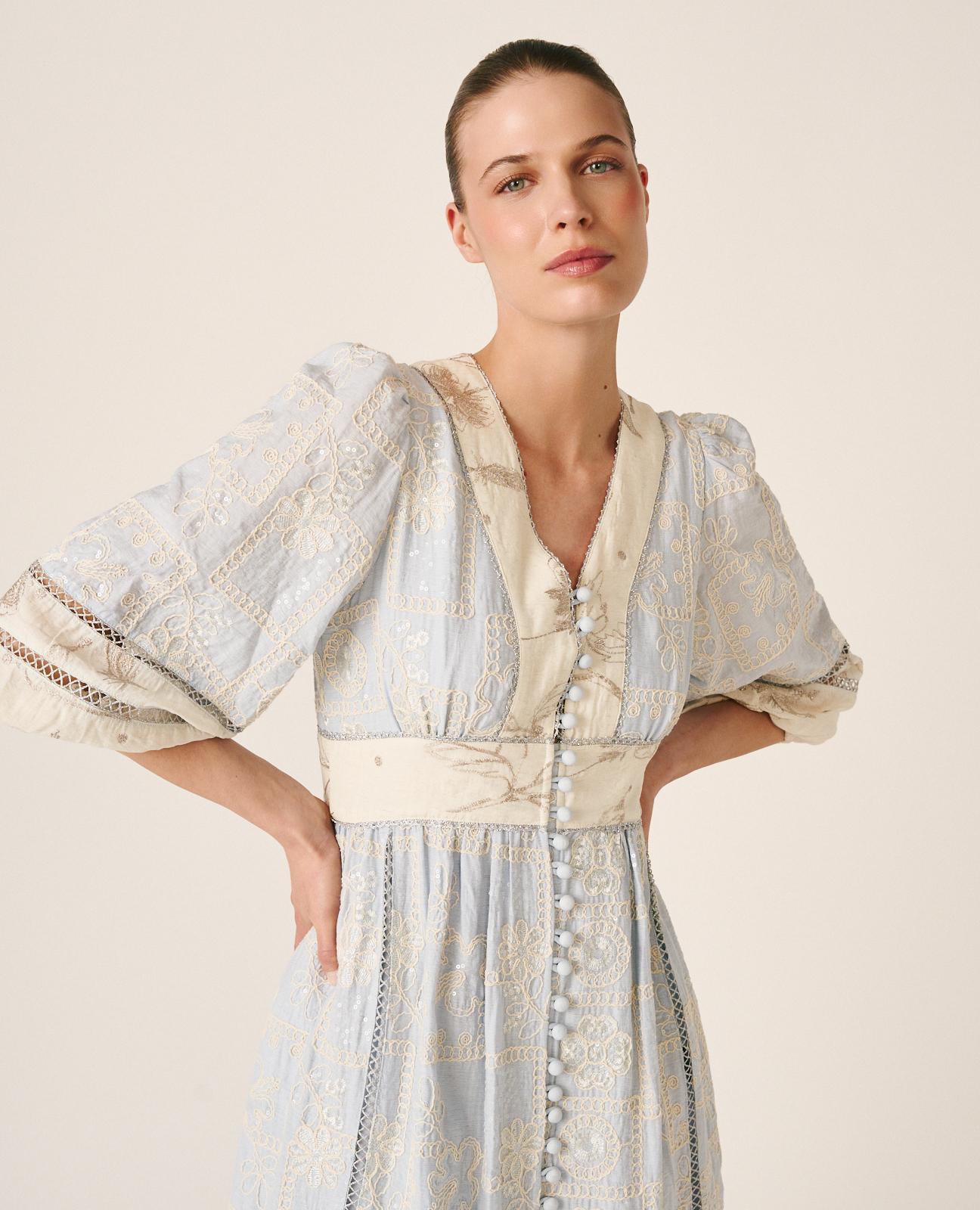 alma-en-pena-geometric-midi-kleid-blau image 6