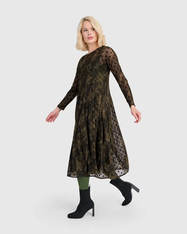 alembika-bramble-mesh-cocoon-dress-antique-midikleid image 1