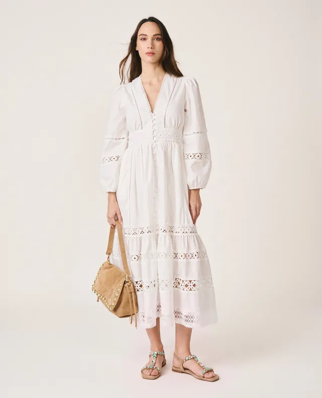 alma-en-pena-poplin-dress-midi-kleid-wei image 1