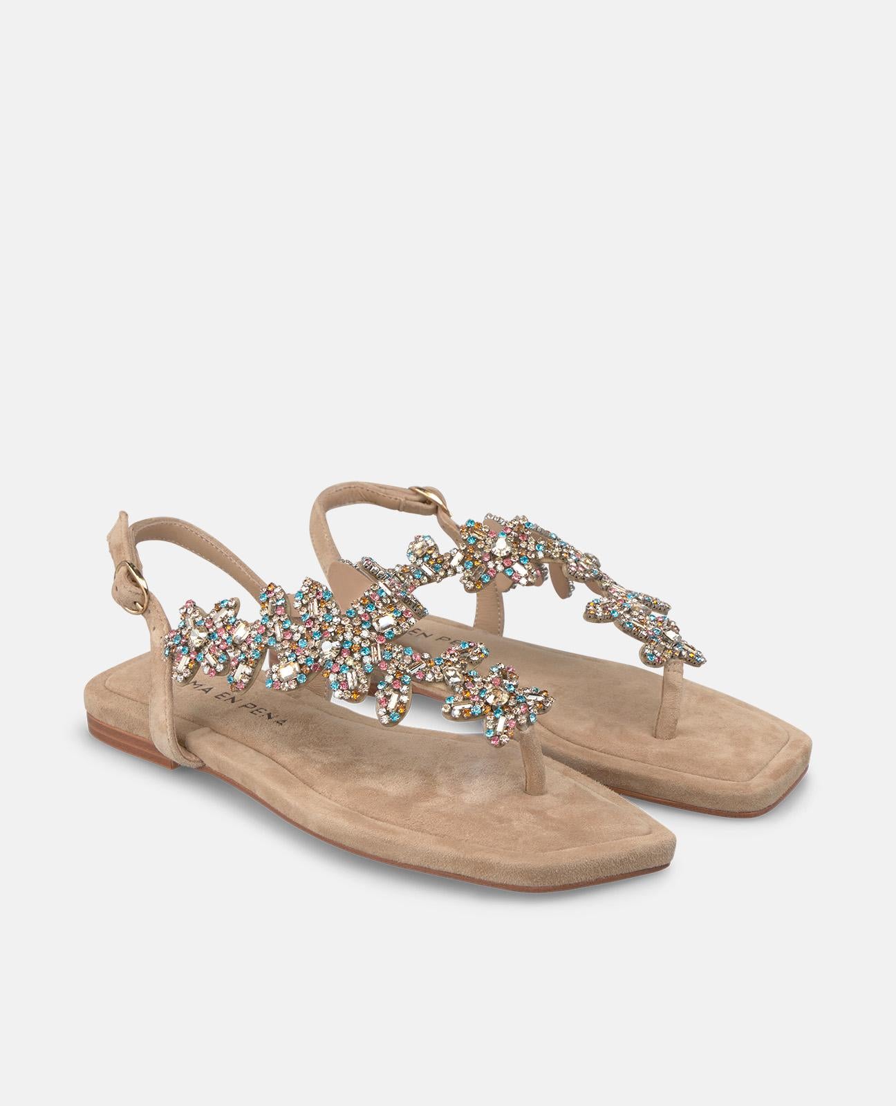 alma-en-pena-alfa-54071-sandalen-mit-strass-blumen-arena-flach-1-cm image 2