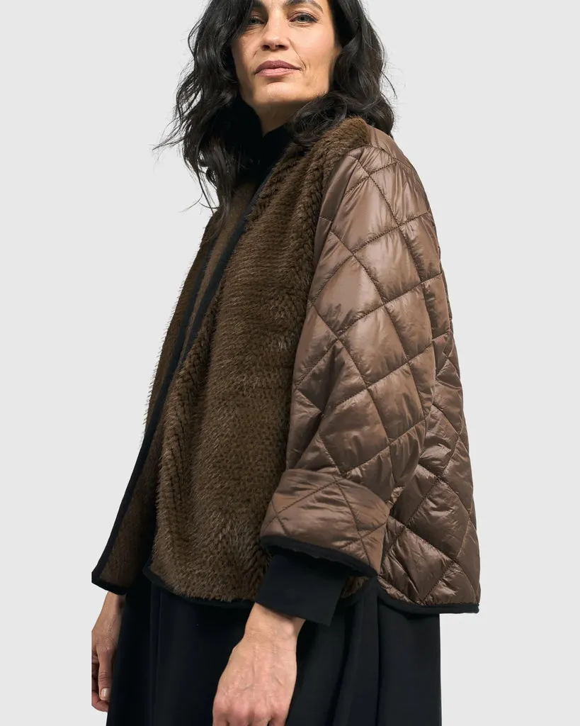 alembika-bonbon-jacke-chocolate-kunstfell-steppjacke-aj702c image 1