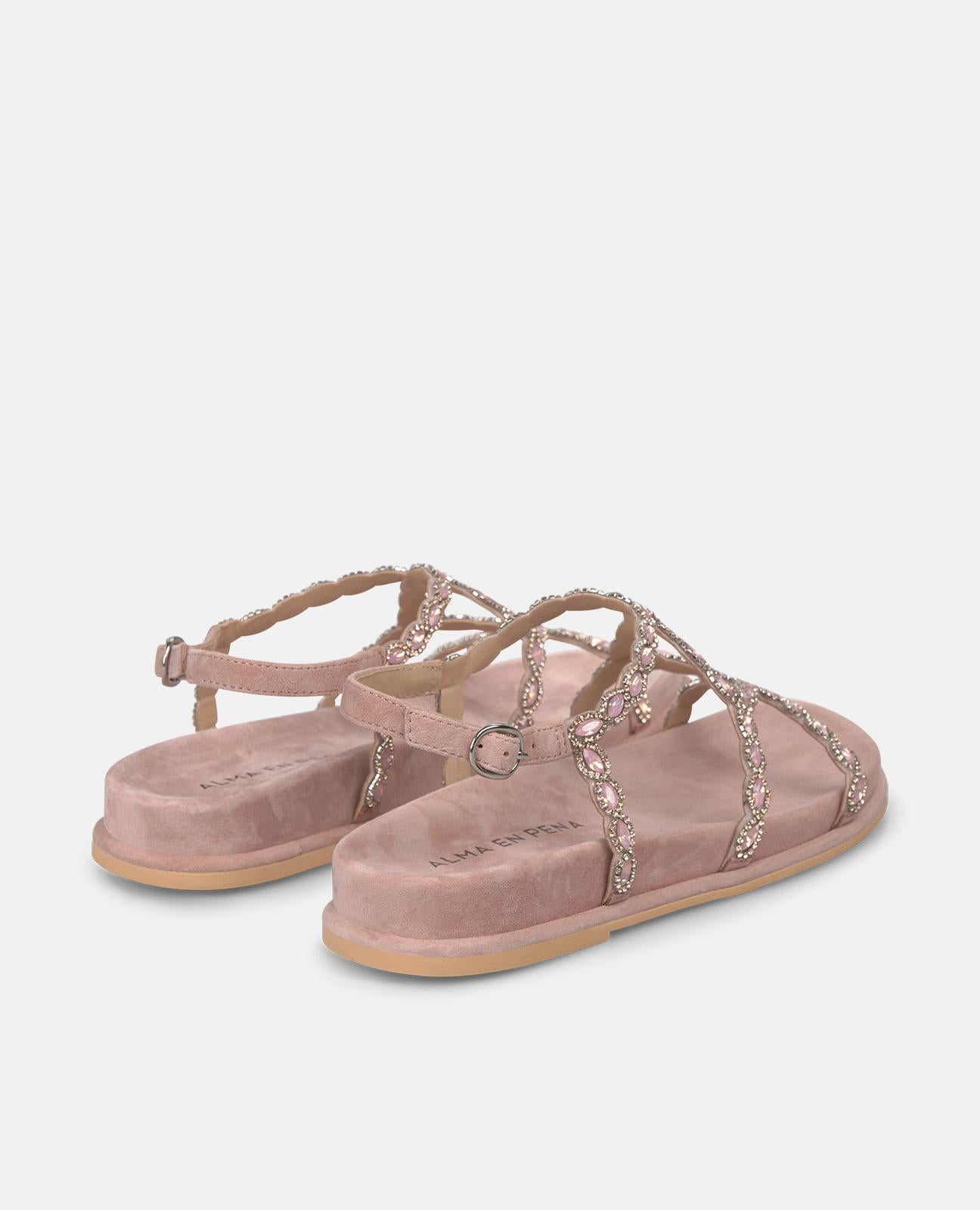 alma-en-pena-puderrosa-flache-sandalen-mit-glitzerriemen-2-5-cm image 3