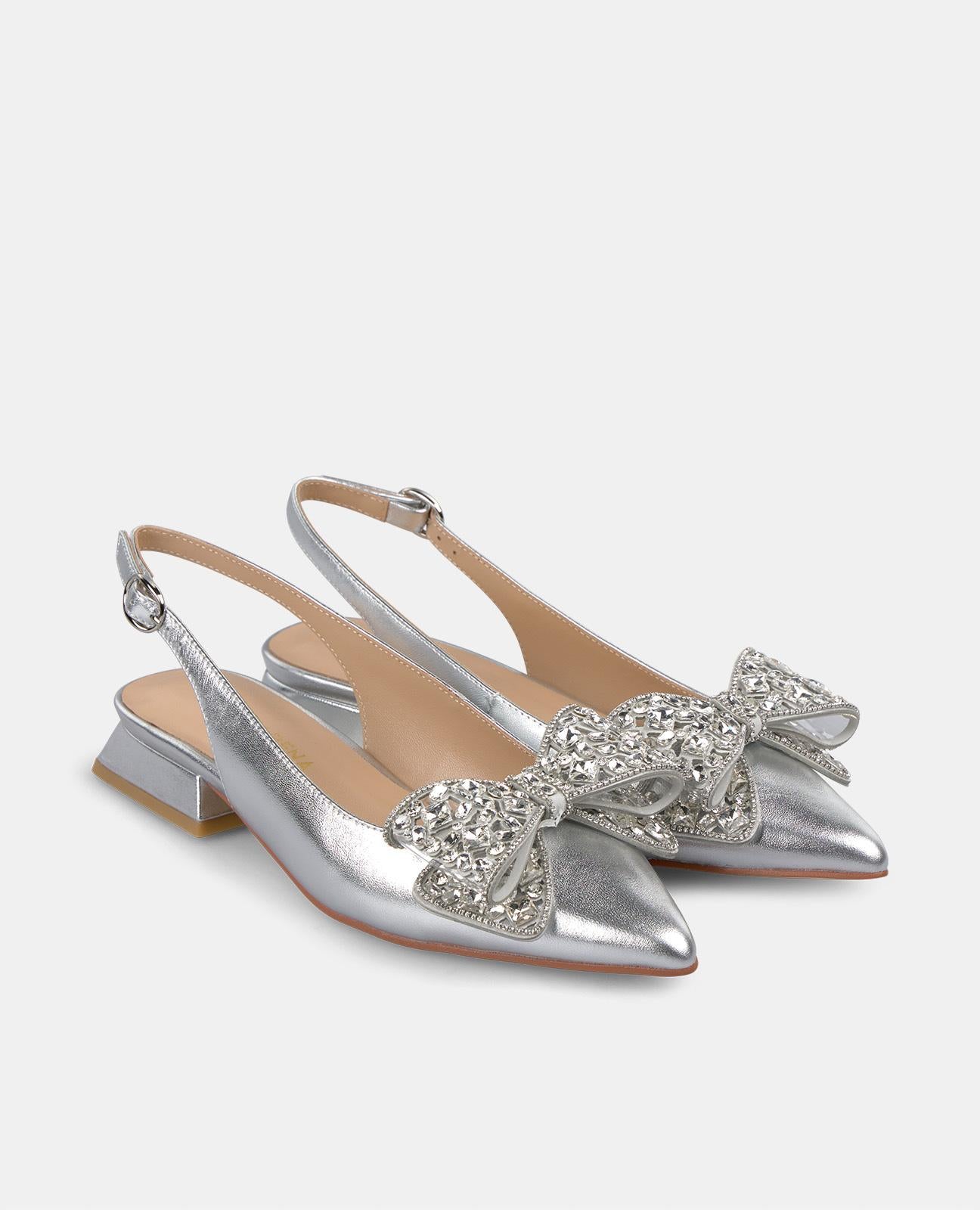 alma-en-pena-ballerina-mit-schleife-silberner-spitzenschuh-2-cm image 3