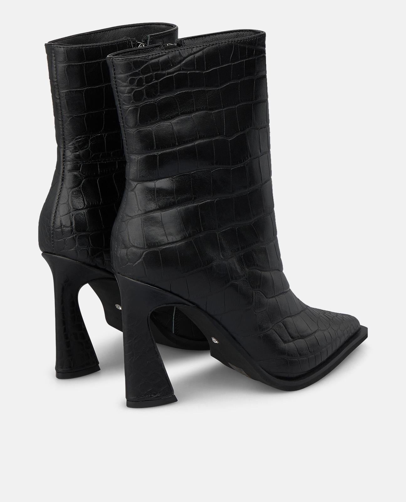 alma-en-pena-stiefeletten-krokoprint-schwarz-9-cm-blockabsatz-mit-rei-verschluss image 3