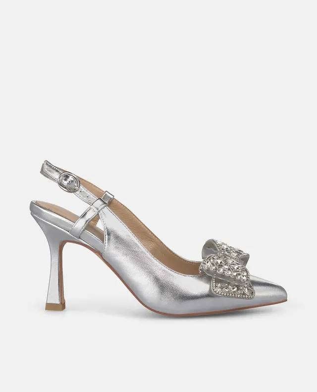 alma-en-pena-high-heel-bow-schuh-silber-9-cm image 1