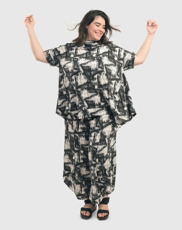 alembika-marble-crinkle-trapeze-top-schwarz image 2