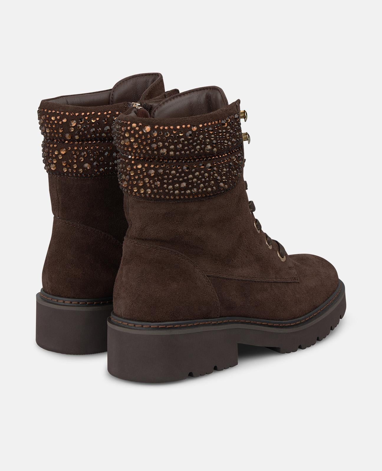 alma-en-pena-military-schn-r-boots-stiefeletten-braun-mit-strass-4-cm image 3