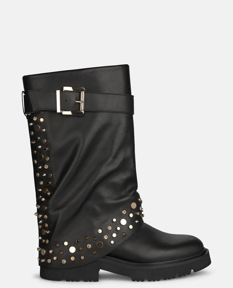 alma-en-pena-military-napa-boots-schn-rstiefel-schwarz-nieten image 1