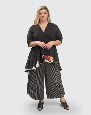 alembika-luxe-satin-punto-pants-damen-hose-stripe image 2
