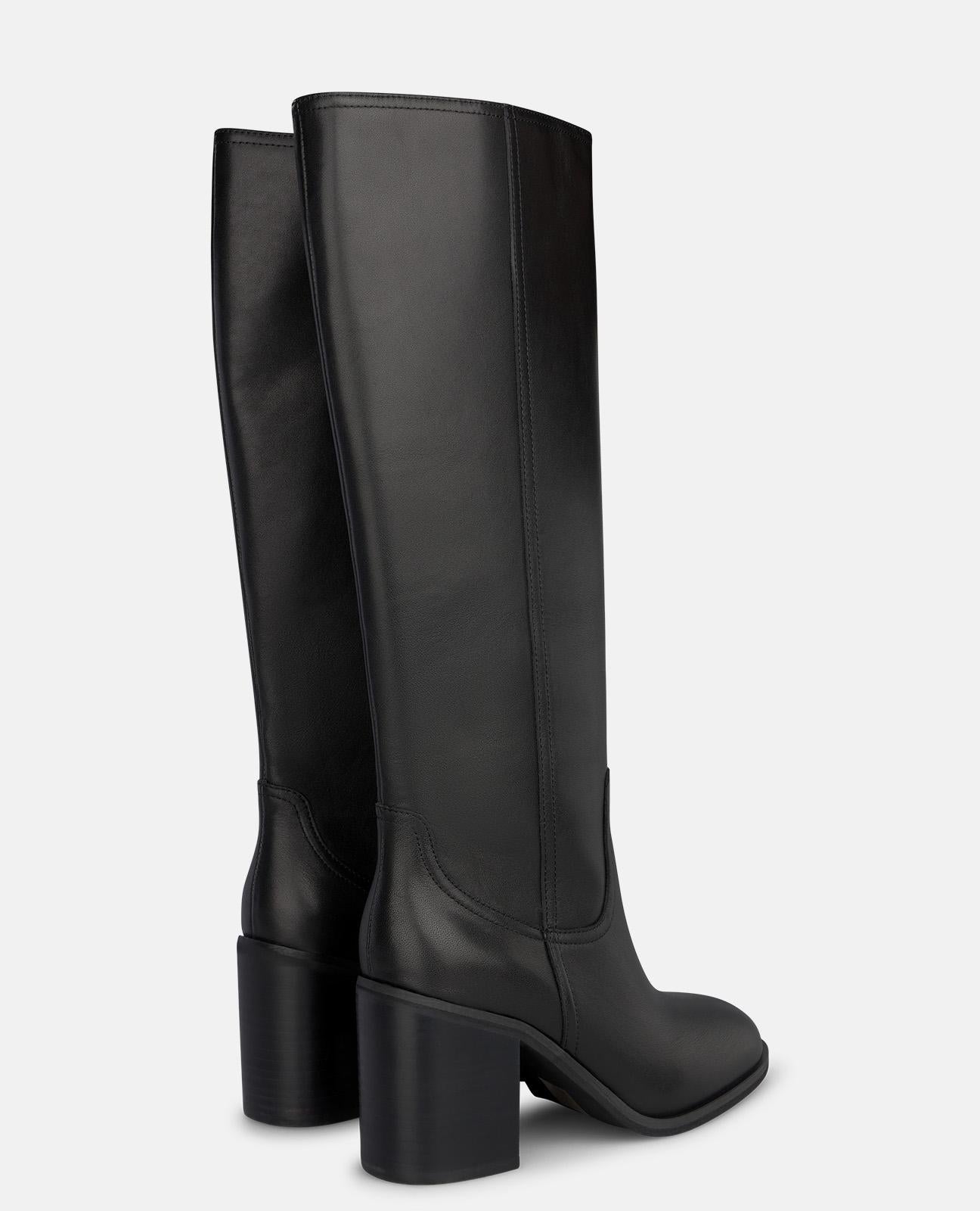 alma-en-pena-leder-stiefeletten-damen-schwarz-8-5-cm-blockabsatz image 3