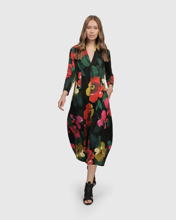 alembika-valencia-cocoon-kleid-garden-floral-jersey-langarm image 7
