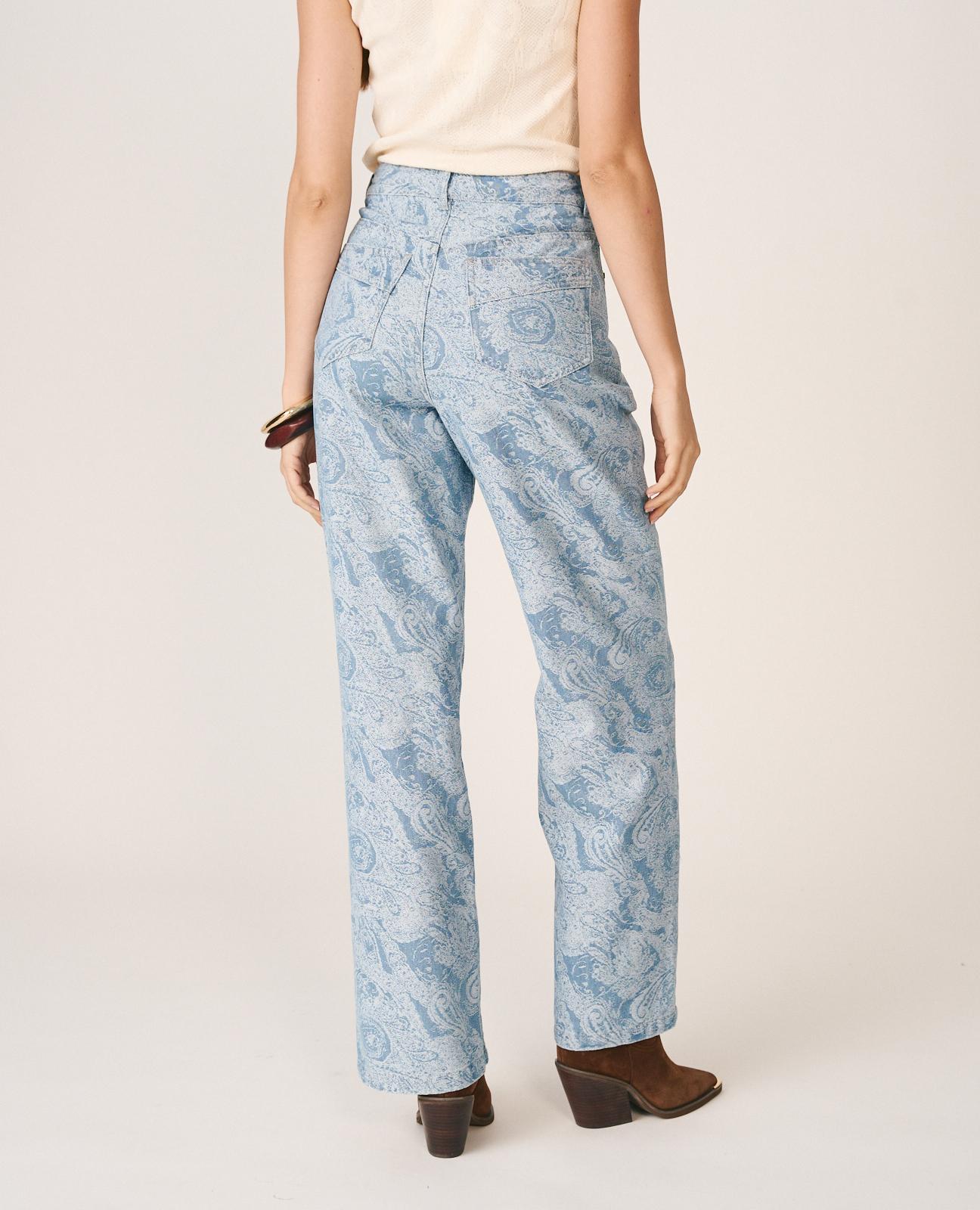alma-en-pena-paisley-jeans-high-rise-straight-jeans-mit-paisley-jacquard-blau image 7