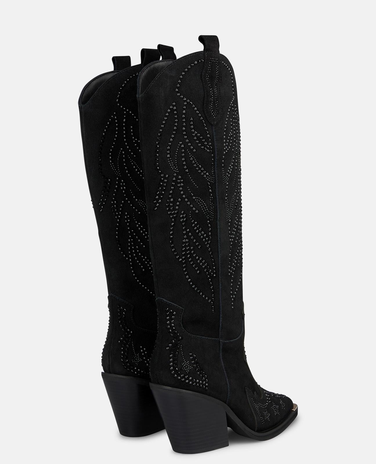 alma-en-pena-cowboy-stiefel-schwarz-velours-8-cm-absatz image 3