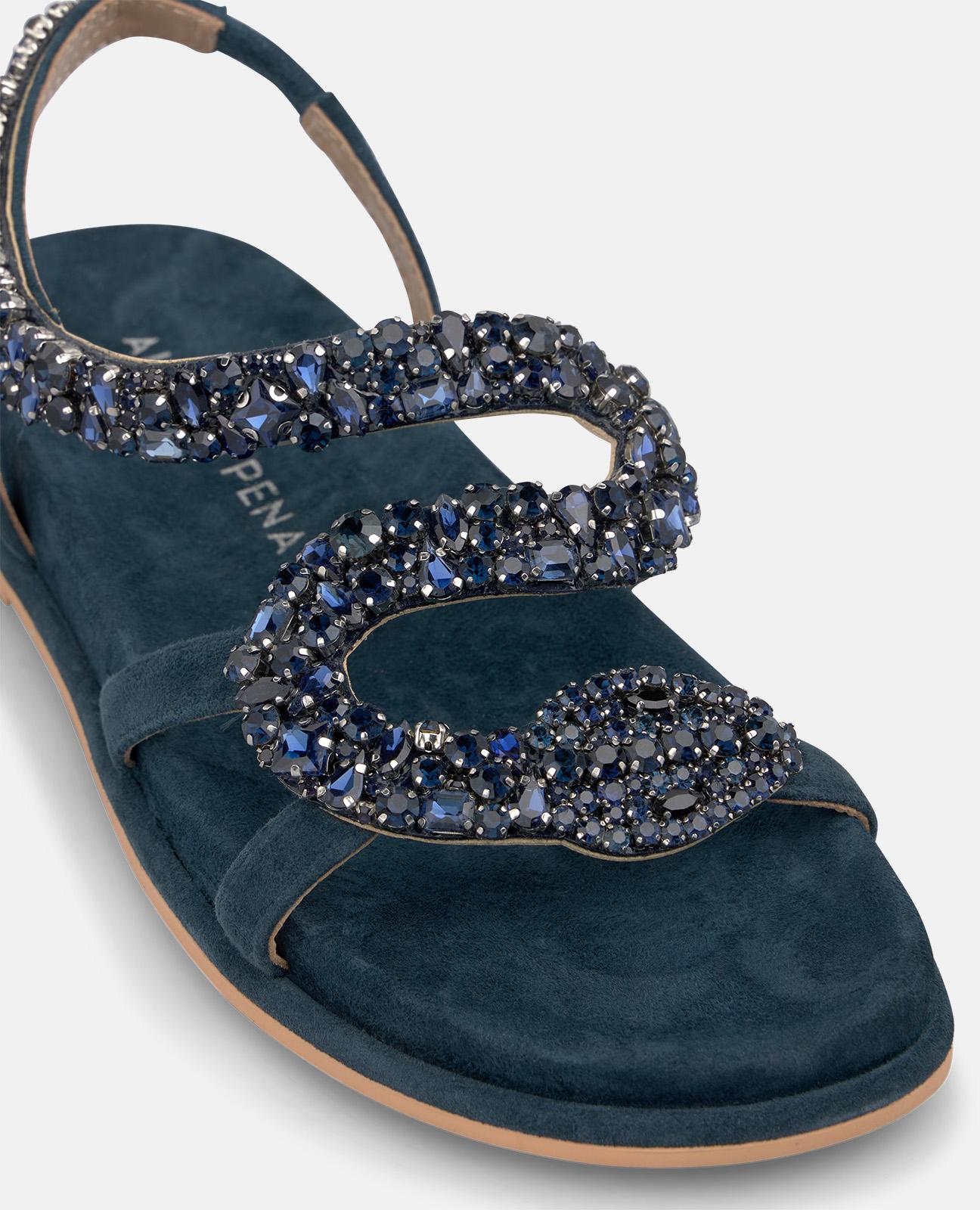 alma-en-pena-flat-sandal-snake-flachsandale-blau-2-5-cm-plateau image 4