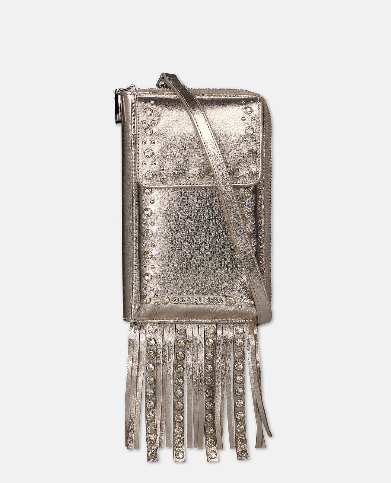 alma-en-pena-natalia-rhinestone-clutch-leder-umh-ngetasche-bronze image 1