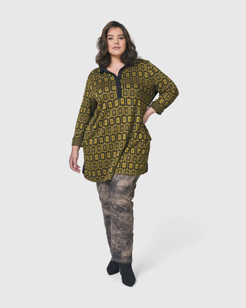 alembika-dynamite-days-button-down-tunika-chartreuse image 4