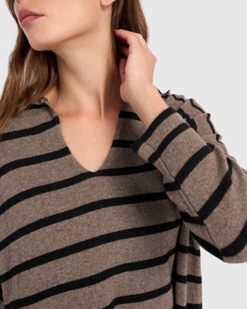 alembika-surfside-collared-sweater-latte-stripes image 3