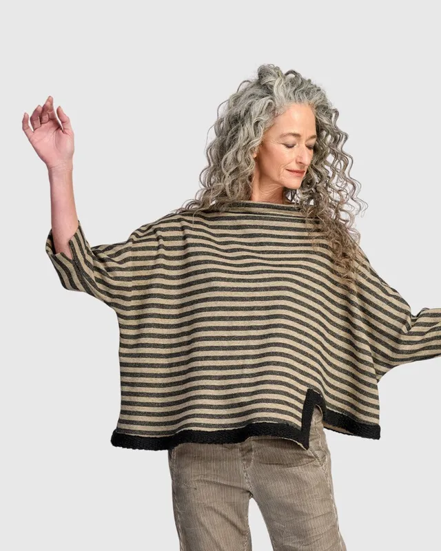 alembika-urban-ulla-pullover-damen-sweatshirt-camel-stripe image 1