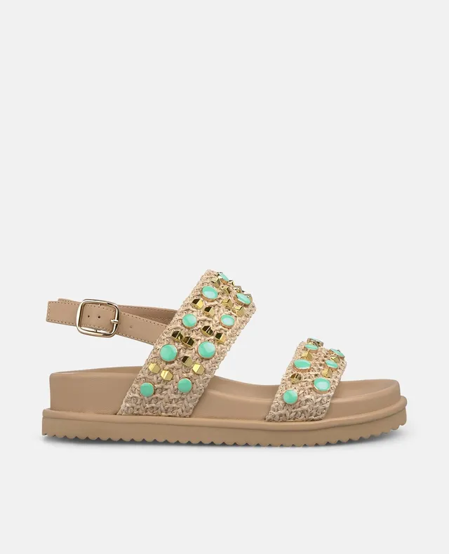 alma-en-pena-double-strap-raffia-plateau-sandalen-braun-3-cm image 1
