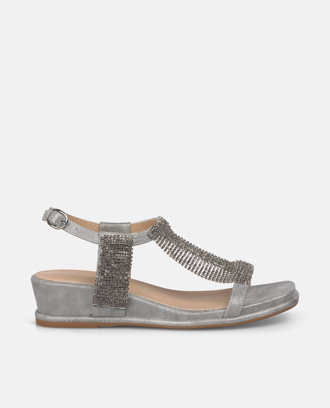 alma-en-pena-keilsandalen-silber-mit-zierstein-und-kn-chelriemen-4-cm image 1