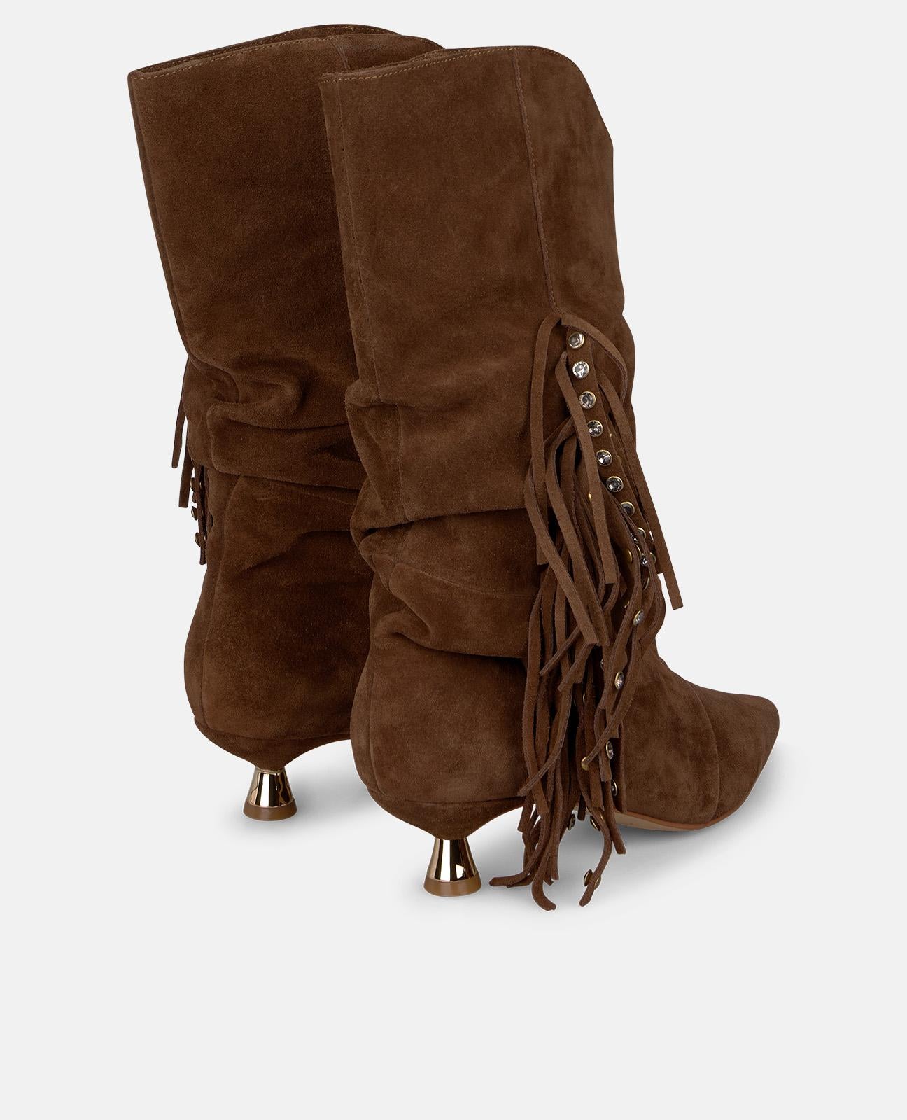alma-en-pena-suede-stiefelette-mit-fransen-camel image 3