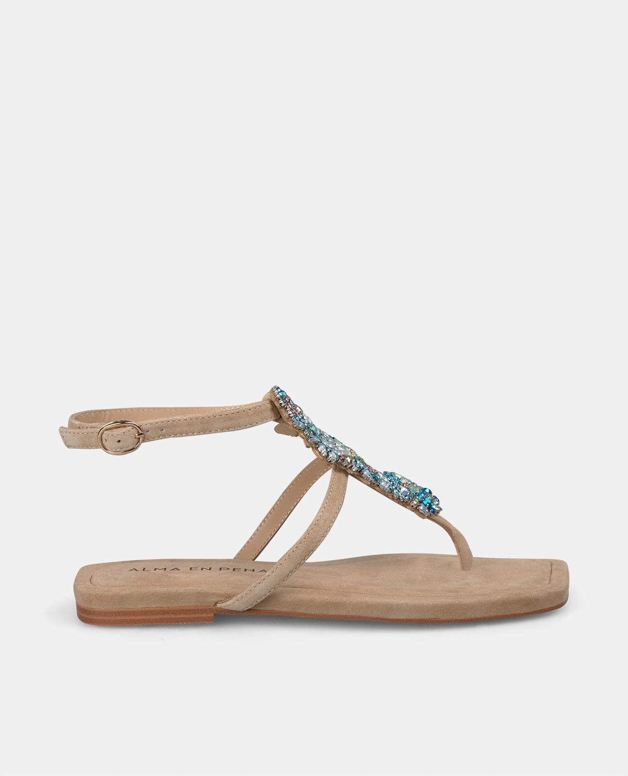 alma-en-pena-flache-sandale-sea-detail-mit-strass-1-cm image 1
