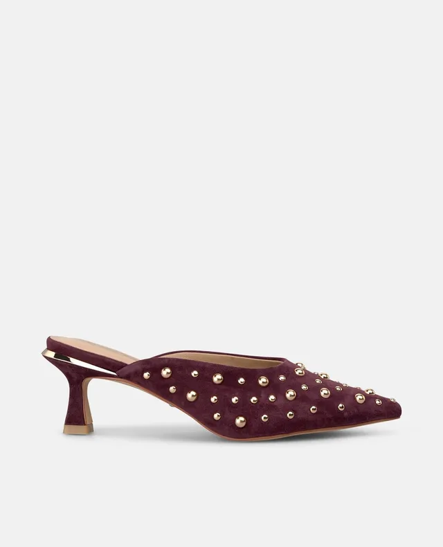 alma-en-pena-mule-mit-goldnieten-bordeaux-suede-6-cm-stiletto image 1