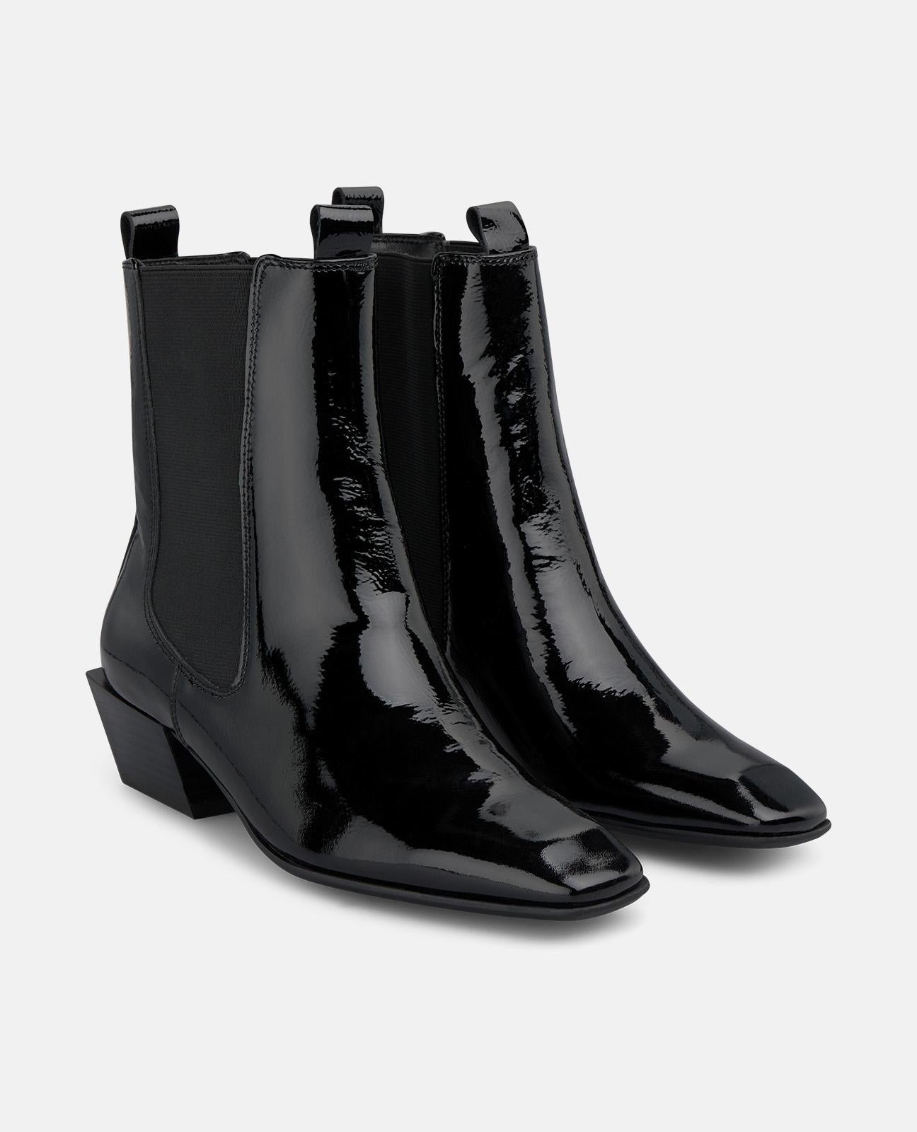alma-en-pena-alfa-63904-chelsea-lack-stiefelette-4-cm-schwarz image 2