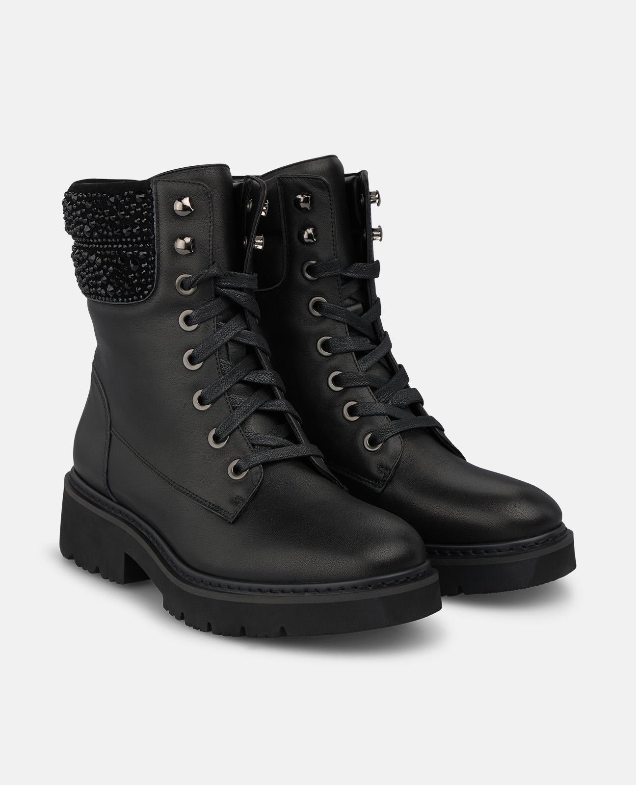 alma-en-pena-leder-military-boots-schwarz-strass-4-cm image 2