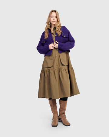 alembika-urban-legion-baumwoll-hemdblusenkleid-khaki-midi image 8