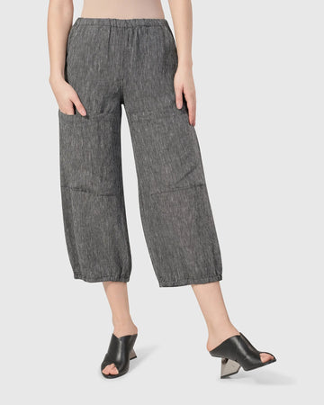 alembika-pinstripe-linen-lantern-hose-grau-leinenhose image 4